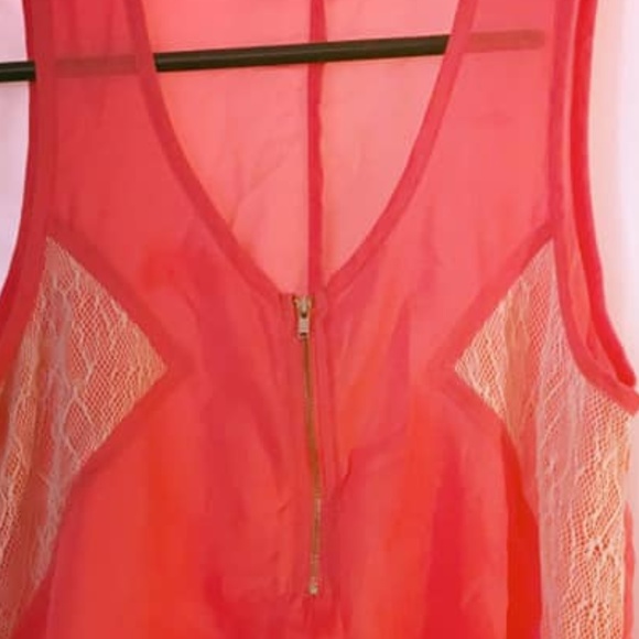 Women's Sleeveless Coral Blouse - Picture 3 of 3